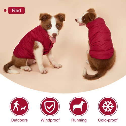 Warm Dog Jacket with Fleece Lining – Winter Cold-Proof Coat
